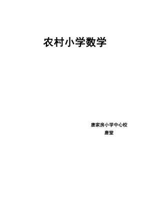 农村小学数学教学论文.doc