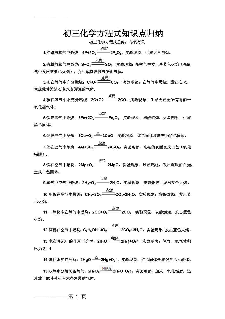 初三化学方程式知识点归纳(12页).doc_第2页