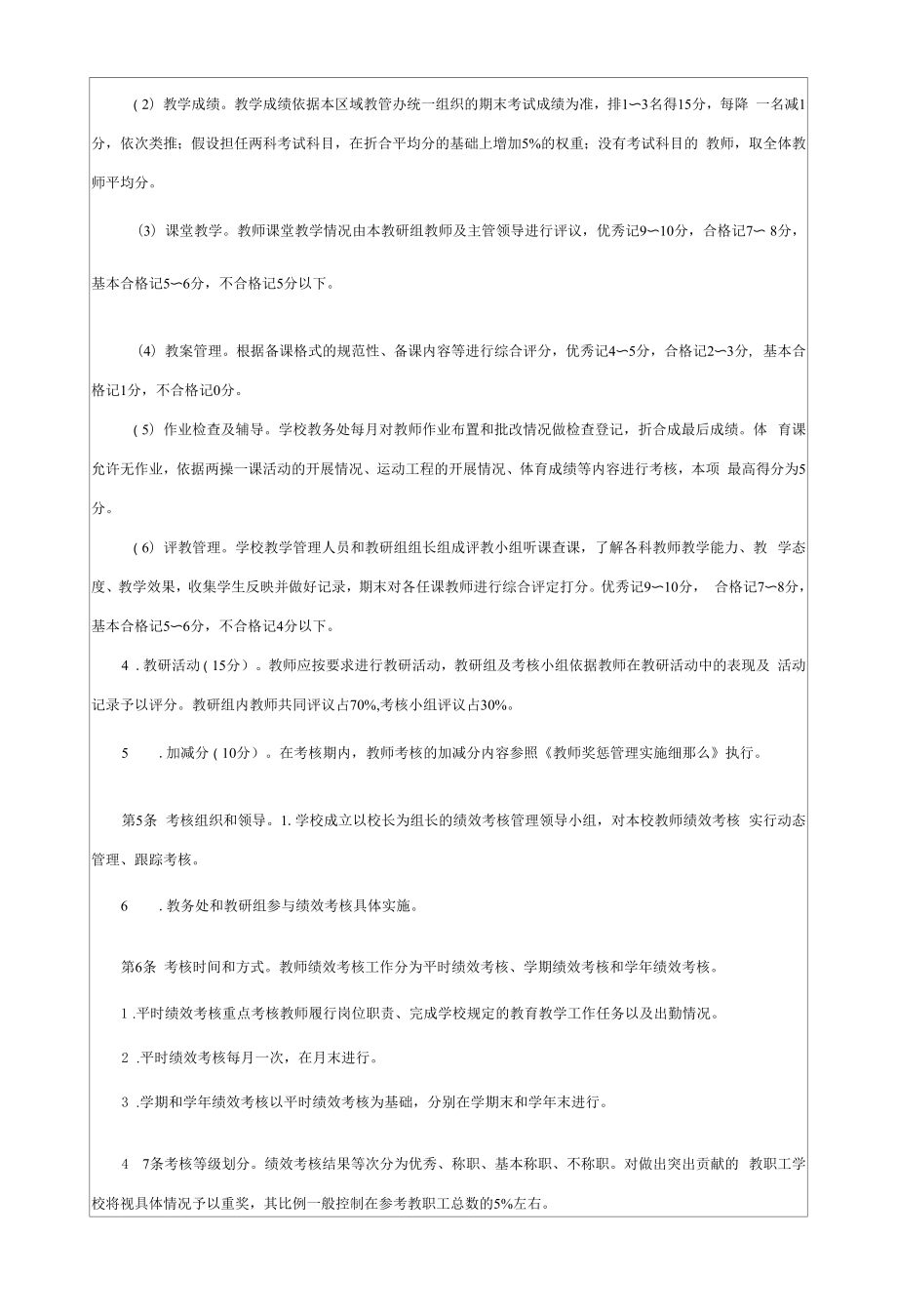 中小学学校教师绩效考核管理制度.docx_第2页