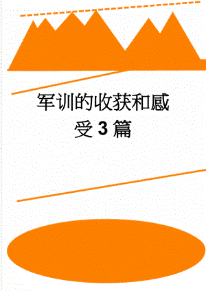 军训的收获和感受3篇(4页).doc