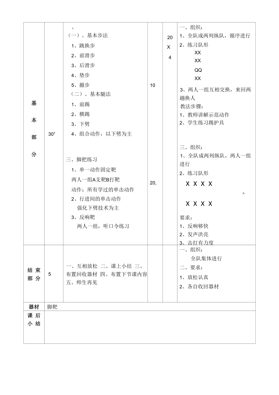 初中体育：跆拳道教案.docx_第2页