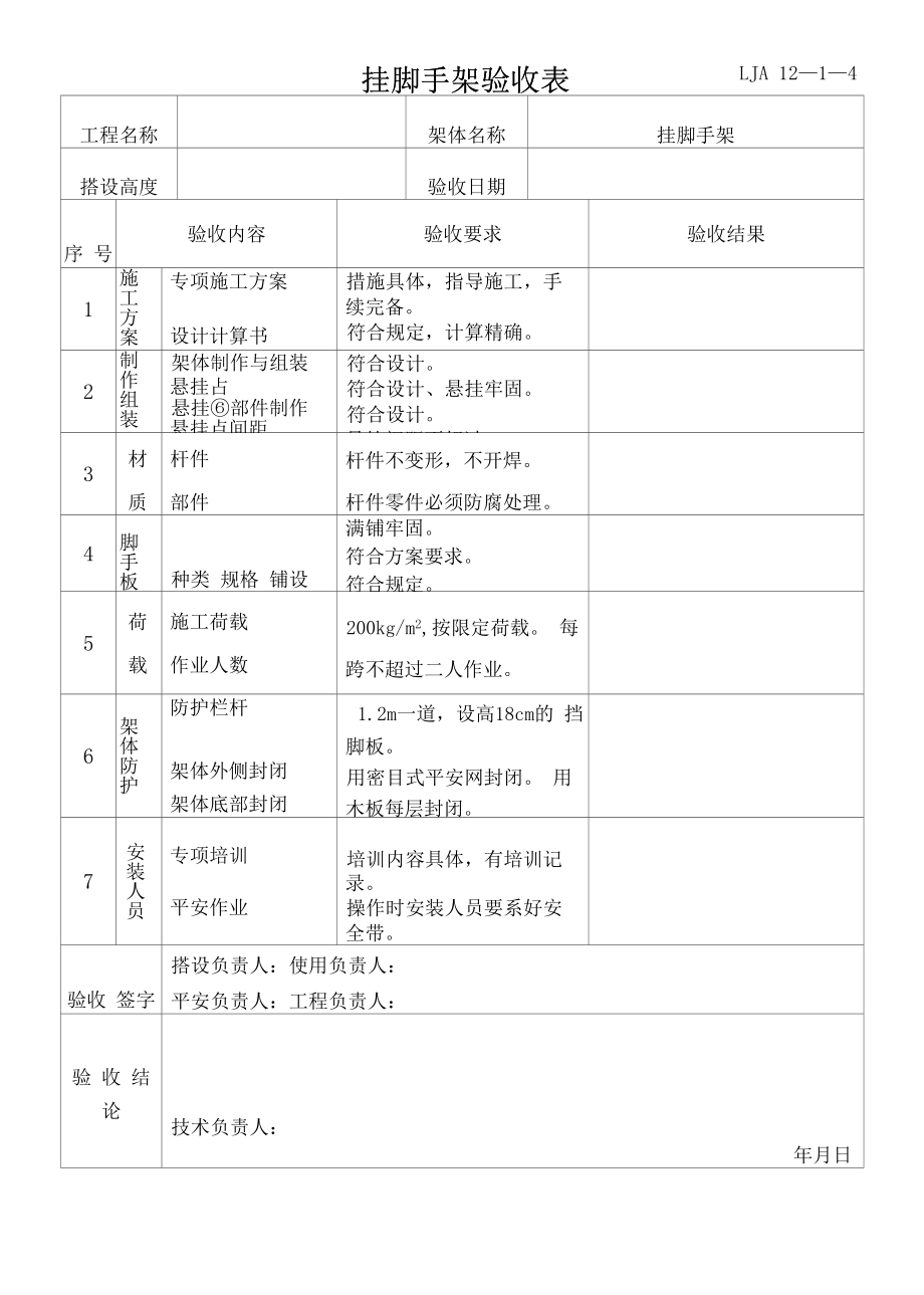 2022年挂脚手架验收表.docx_第1页