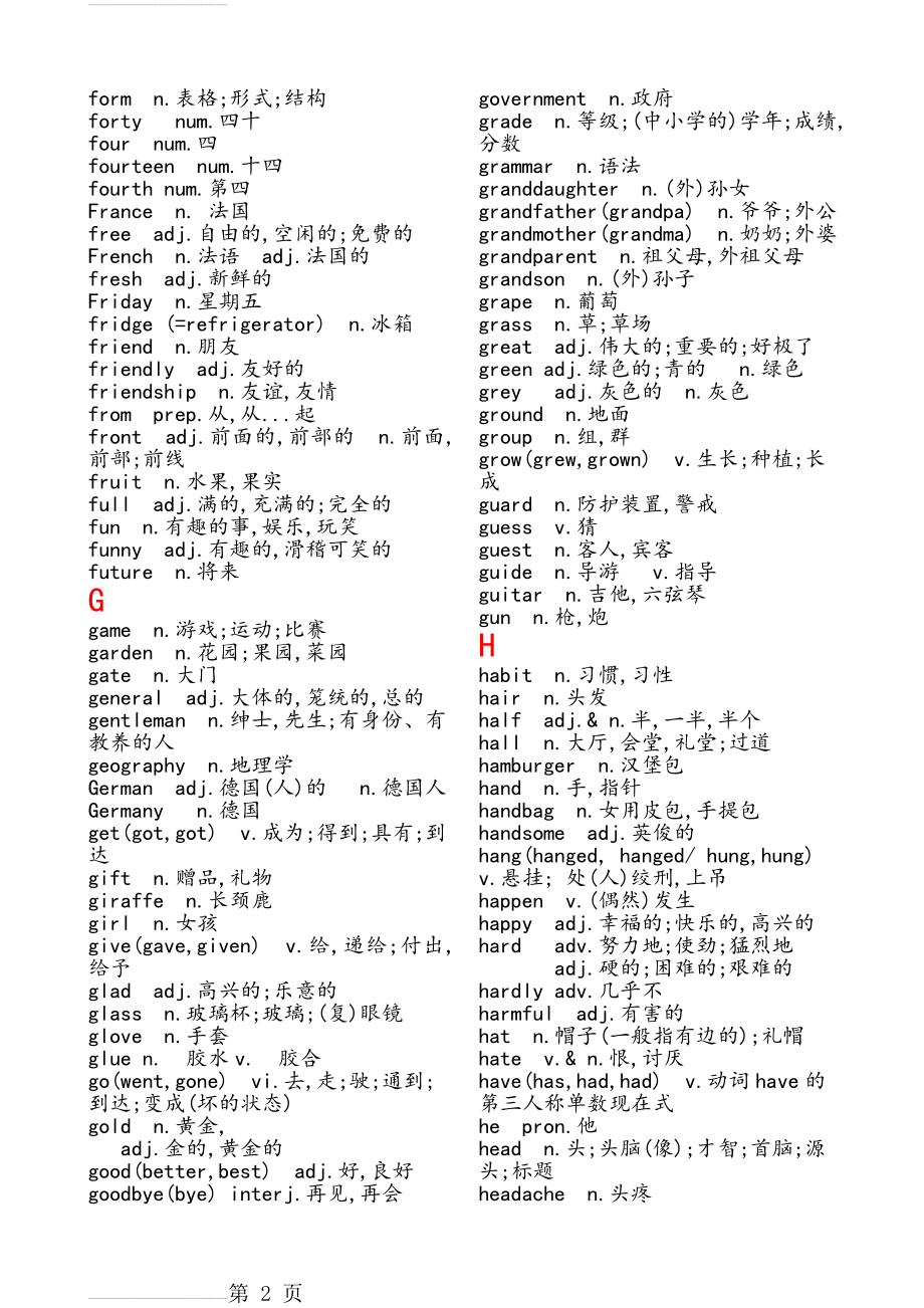 初中英语必背词汇大全48967(14页).doc_第2页