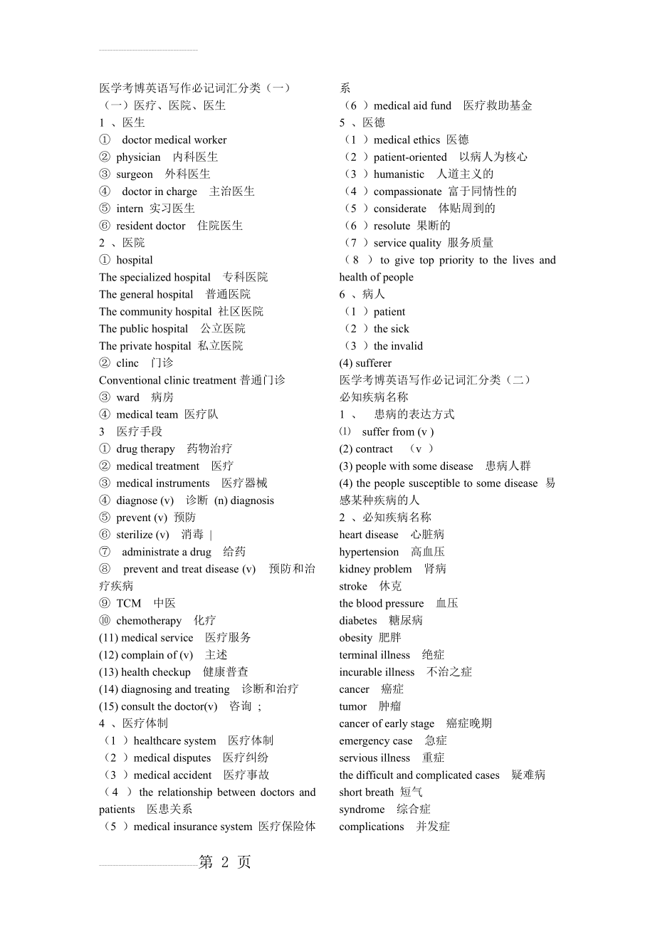 医学英语考博作文词汇(5页).doc_第2页