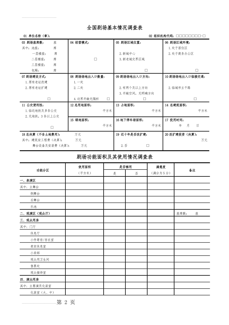 全国剧场基本情况调查表(6页).doc_第2页