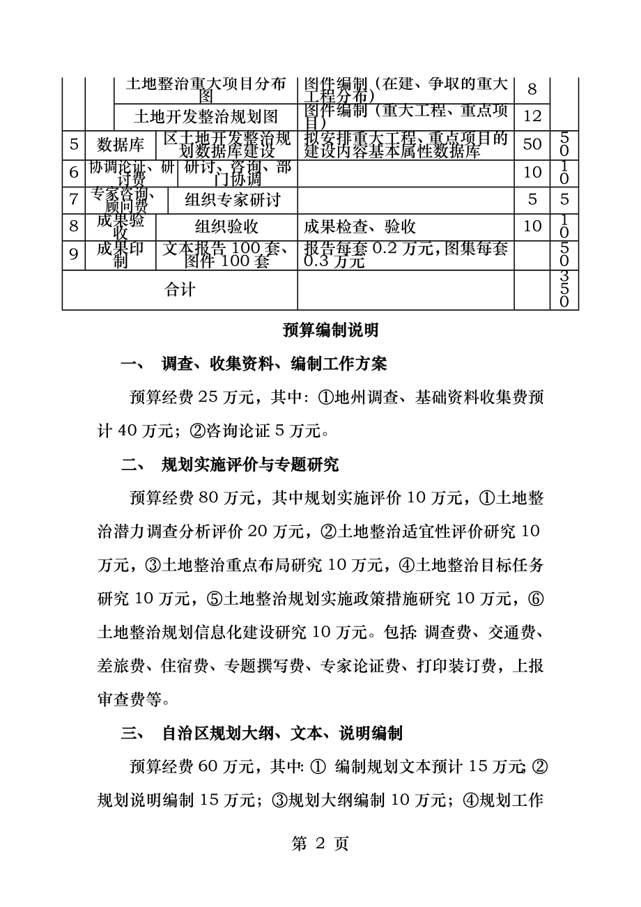 自治区土地整治规划编制经费说明.docx_第2页