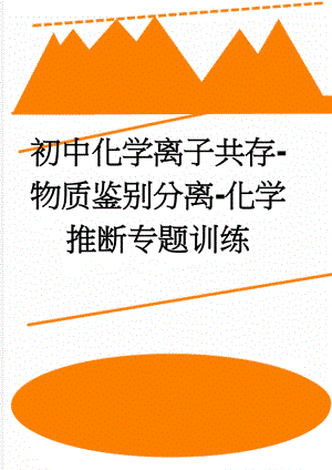 初中化学离子共存-物质鉴别分离-化学推断专题训练(11页).doc