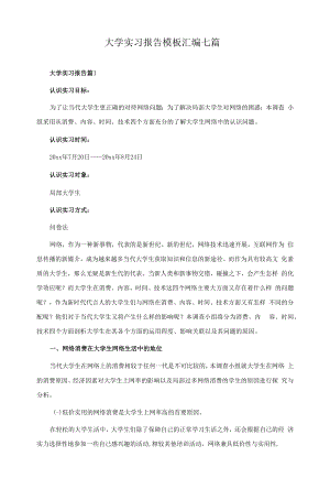 大学实习报告模板汇编七篇.docx