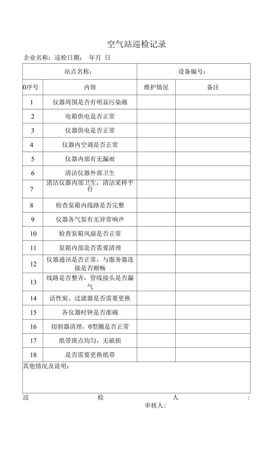 空气站运维巡检表.docx_第1页