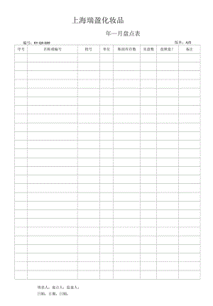 化妆品质量管理体系文件089盘点表.docx