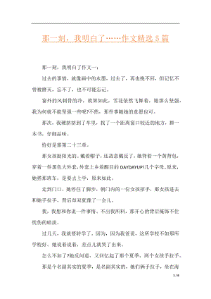 那一刻我明白了……作文精选5篇.docx