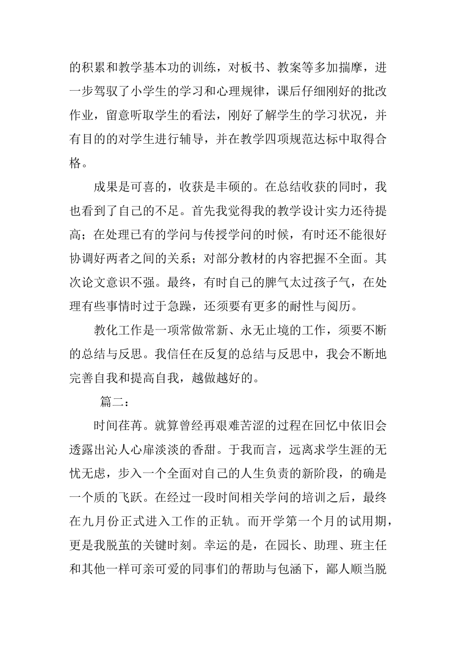 教师试用期个人工作总结简短.docx_第2页