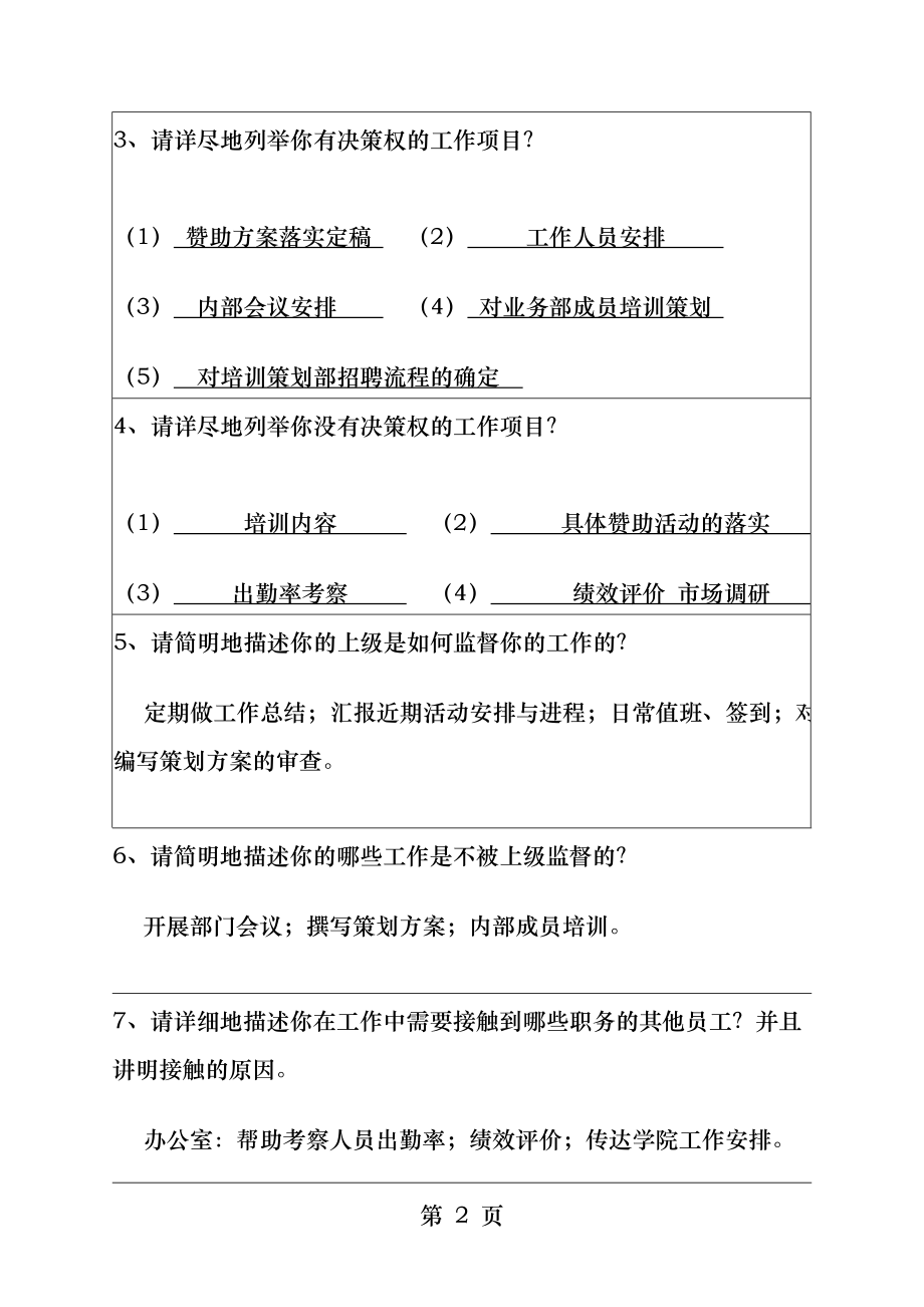 职务分析问卷调查表.docx_第2页