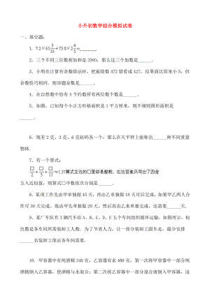 小升初数学综合模拟试卷二十五.doc