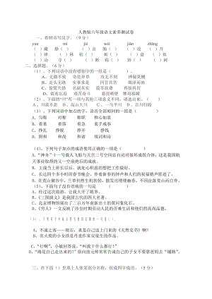 人教版六年级语文素养测试卷.doc