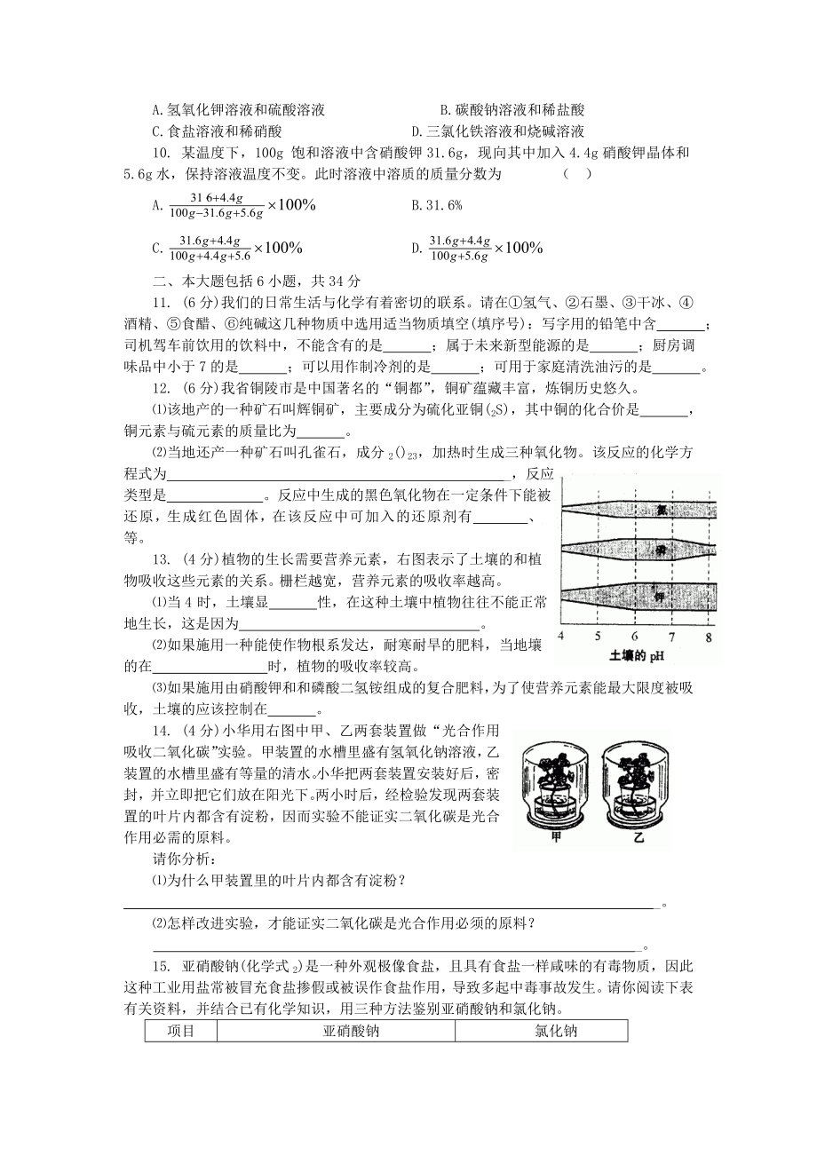 安徽中考化学试题.doc_第2页