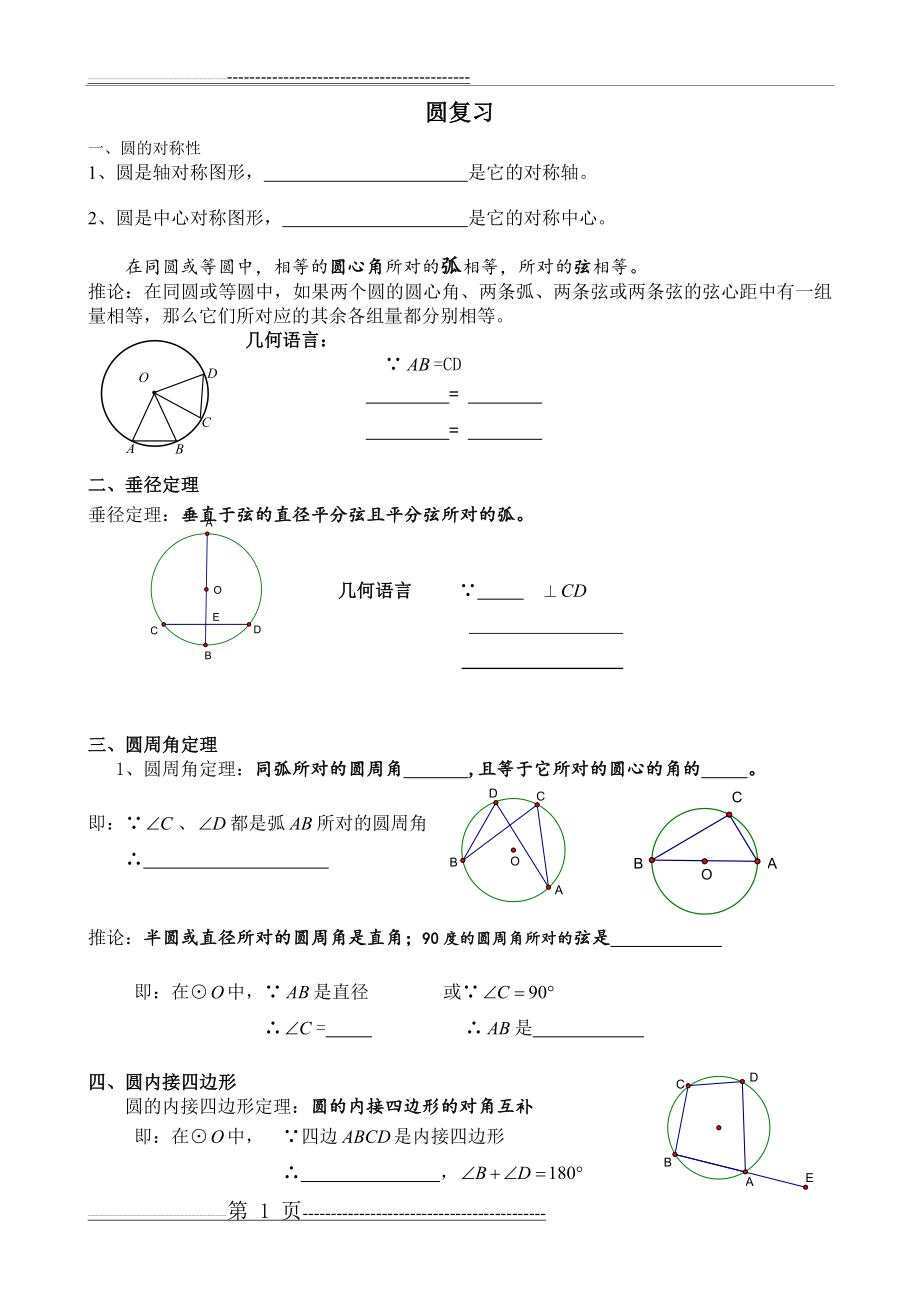 圆知识点复习(5页).doc_第1页