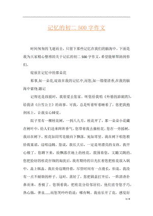 记忆的初二500字作文.docx