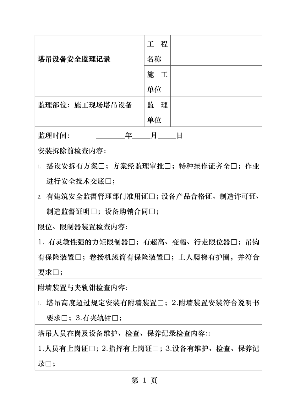 安全旁站记录表.docx_第1页