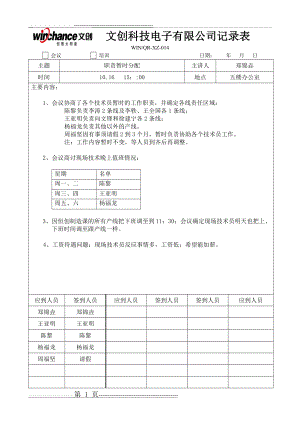 培训、会议记录表(2页).doc