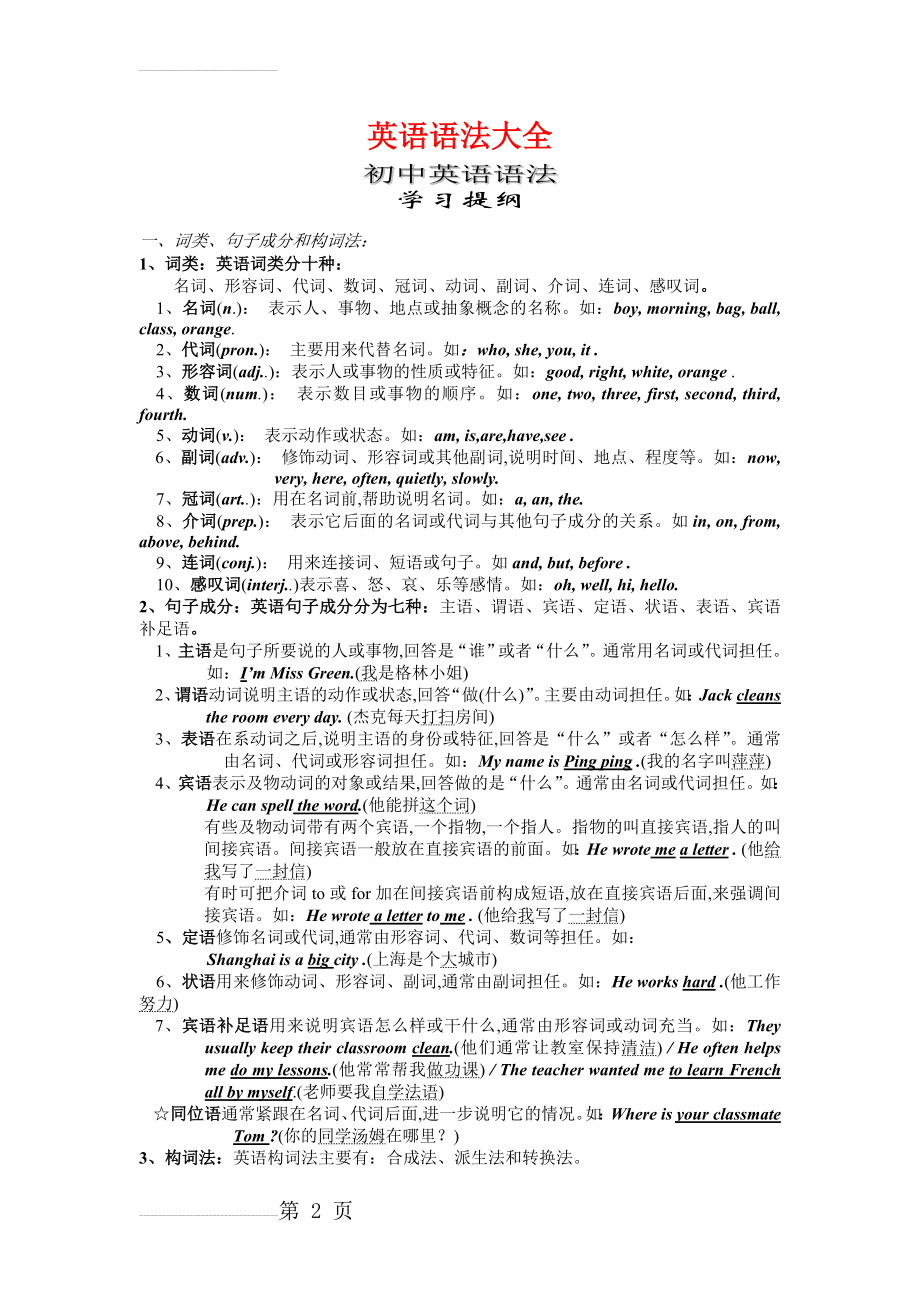 初中英语语法大全[知识点总结可打印]00945(59页).doc_第2页