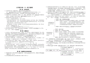 北师大版七年级生物上复习提纲.doc