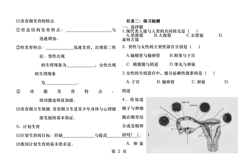 第一章人的由来复习学案.docx_第2页