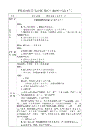 幼儿园：第6周半日活动计划表（下午）.docx