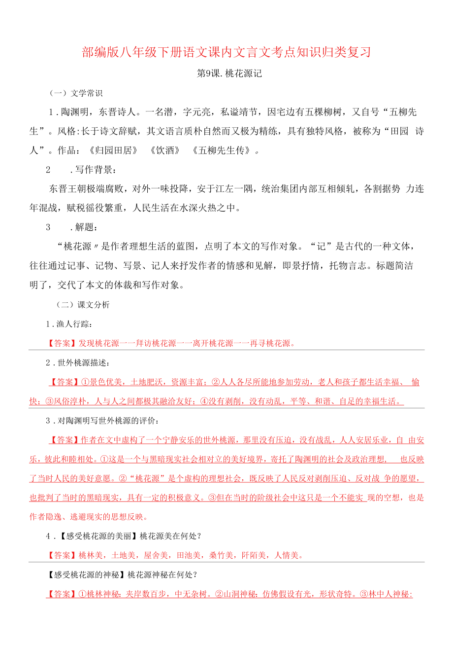 部编版八年级下册语文课内文言文考点知识归类复习.docx_第1页