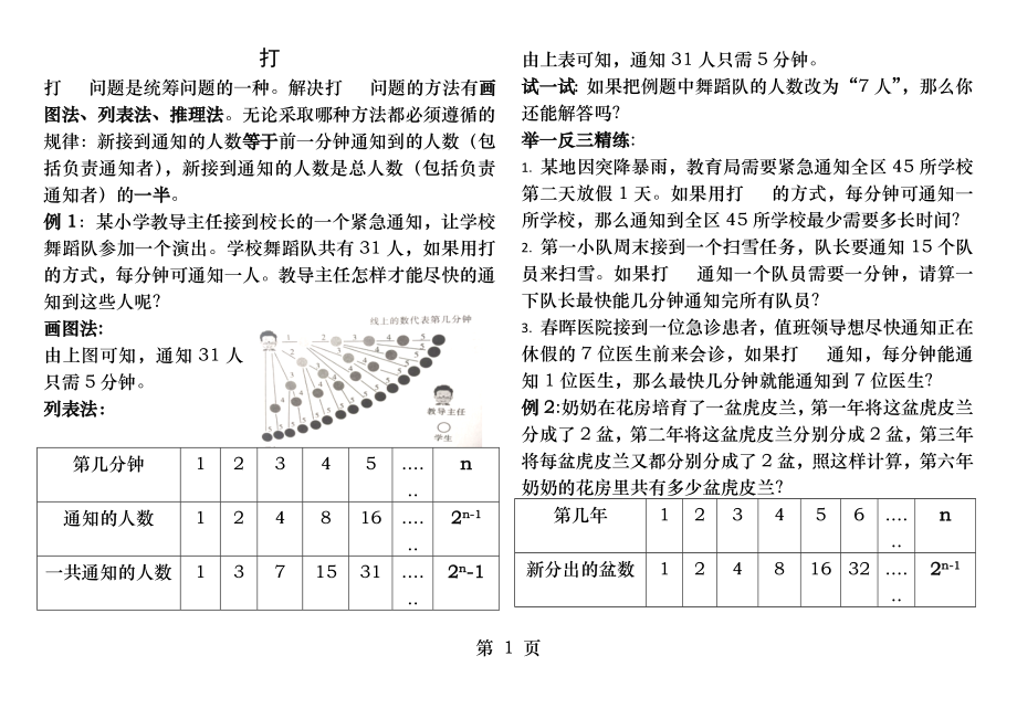 新人教版五年级下册数学打电话和找次品.docx_第1页