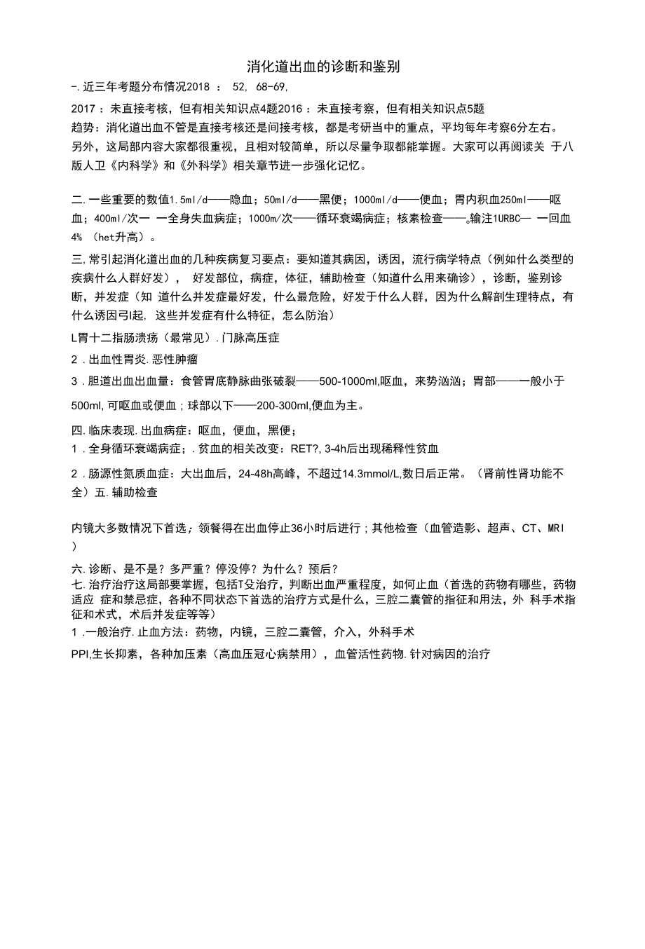 病理学：消化道出血考点总结.docx_第1页