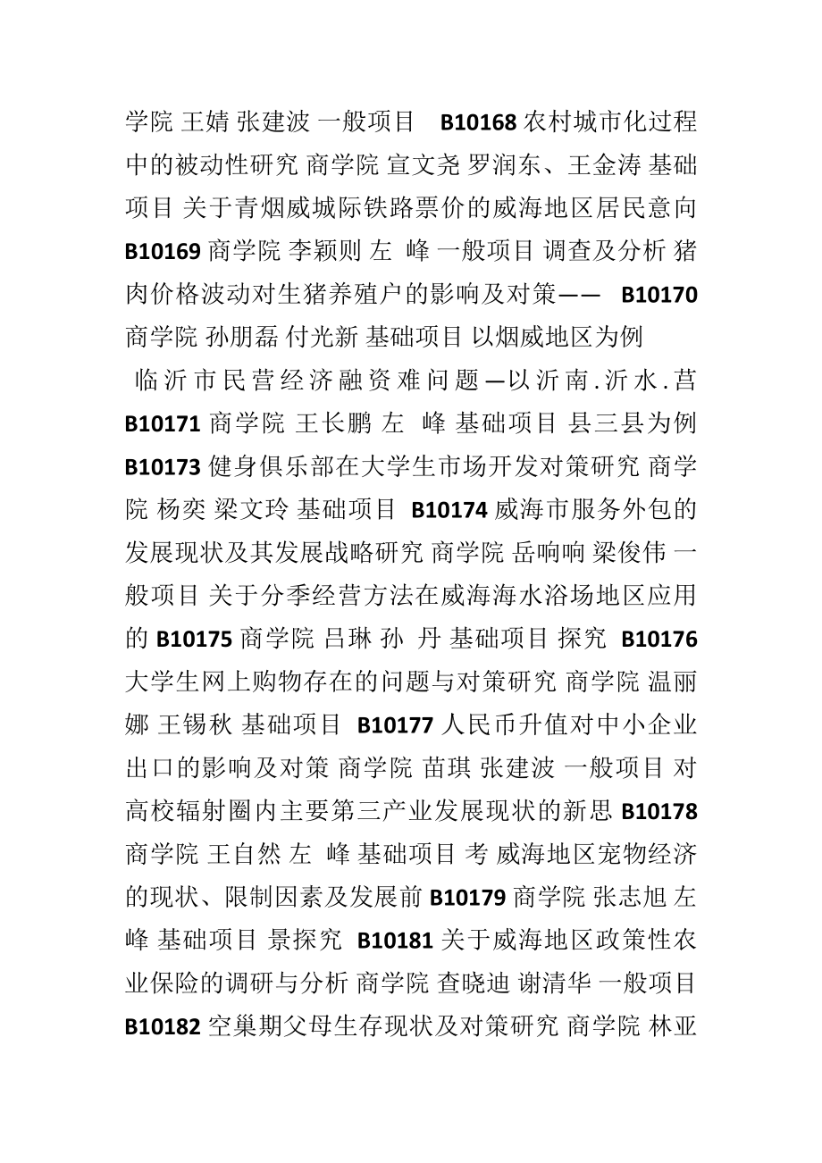 山东大学威海分校商学院第五届SRTP立项作品统计表.doc_第2页