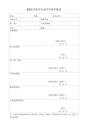 医学院学生退学申请审批表.docx