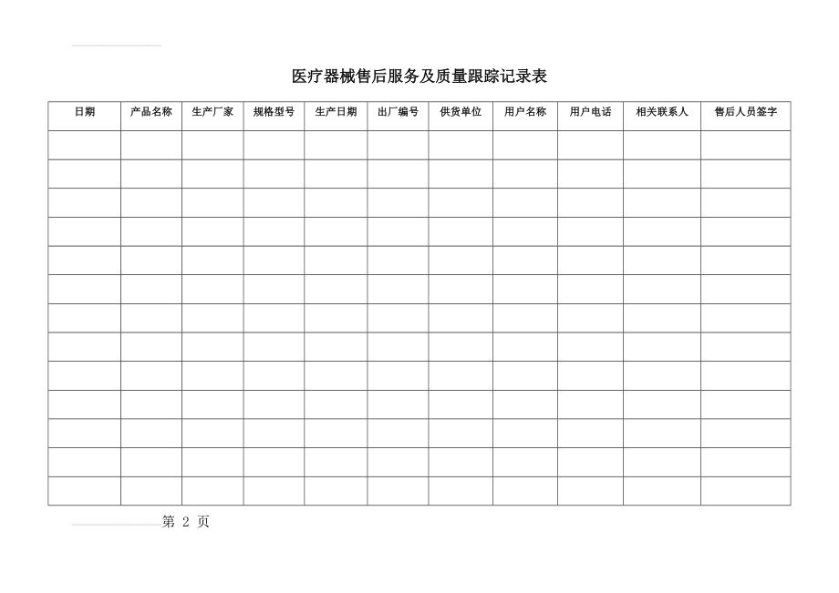 医疗器械售后服务及质量跟踪记录表(3页).doc_第2页