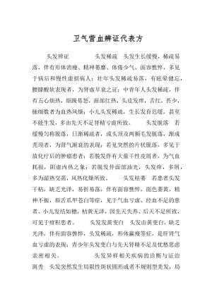 卫气营血辨证代表方.docx