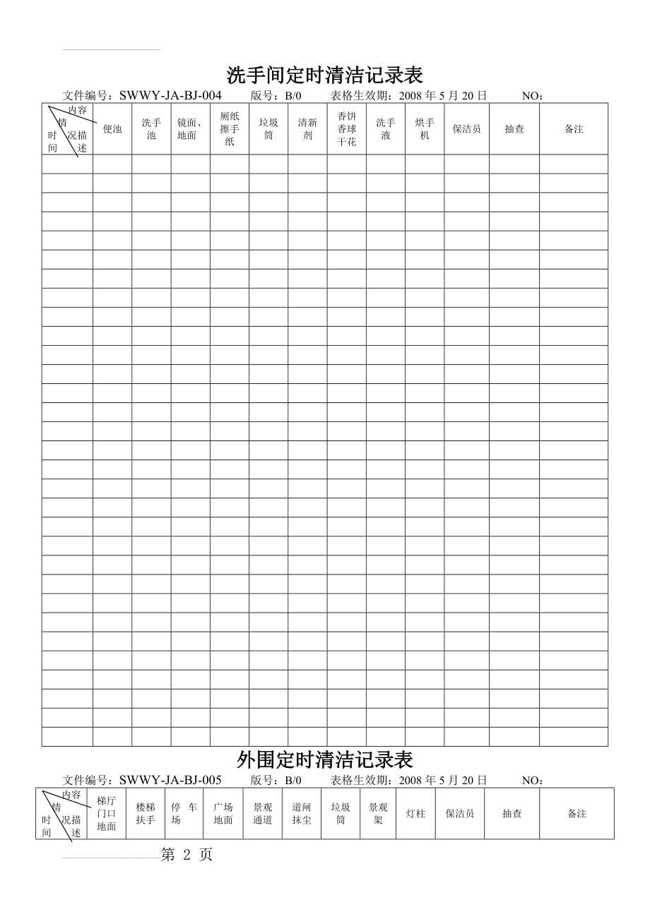 保洁定时清洁记录表(4页).doc_第2页