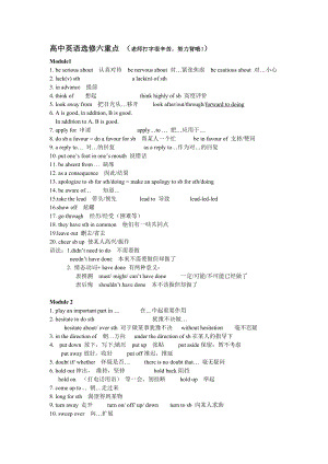 外研版高中英语选修6重点短语及考点.doc