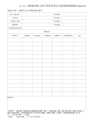 隧道衬砌(支护)厚度及背后空洞检测报告.docx