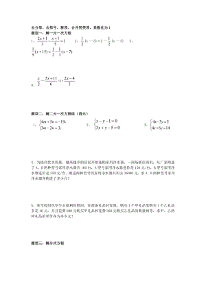 初中方程总复习.docx