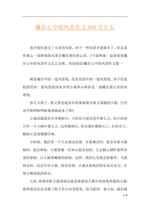 藏在心中的风景作文600字左右.docx