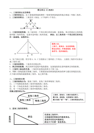 四年级下册第五单元《三角形》知识点(3页).doc