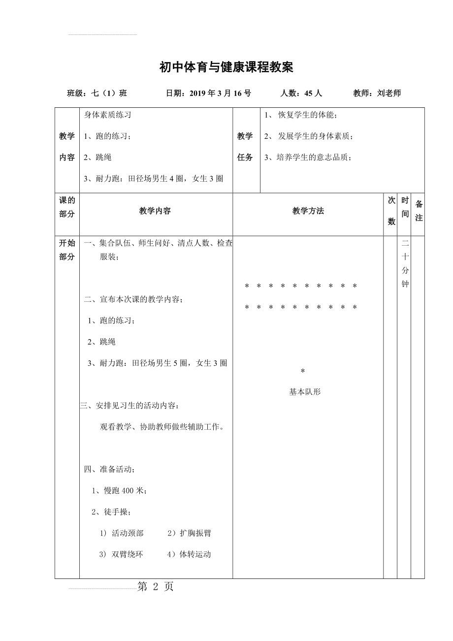 初中体育《身体素质练习》教案(7页).doc_第2页