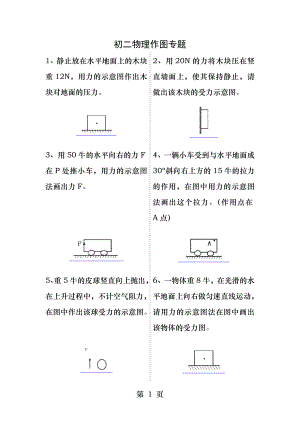 初二物理受力分析作图专题.docx