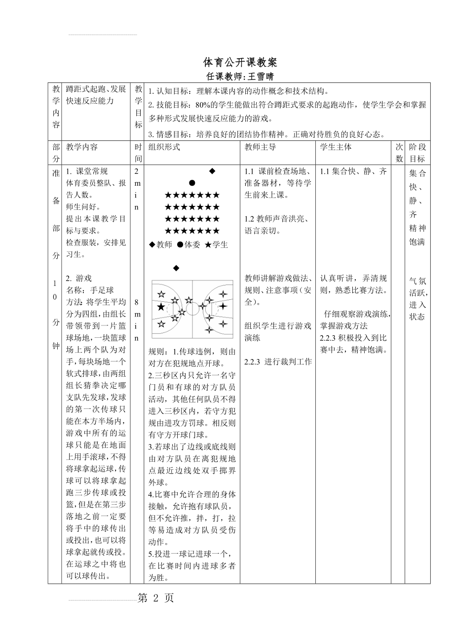 体育公开课教案(田径)(5页).doc_第2页