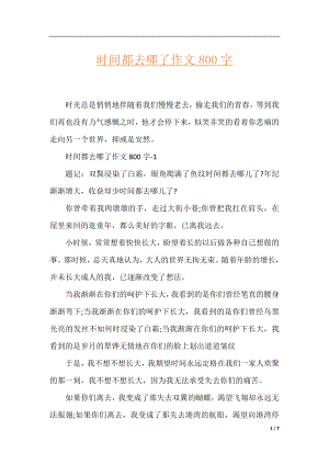 时间都去哪了作文800字.docx