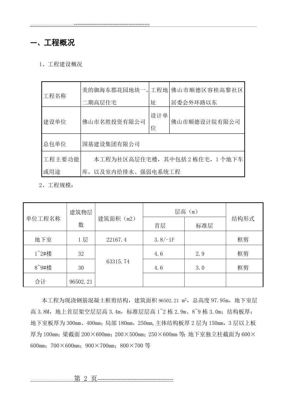 基础土方开挖及电梯井承台基坑支护方案(16页).doc_第2页