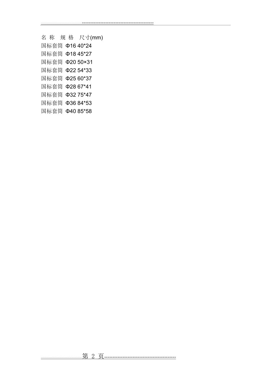 国标钢筋机械连接套筒尺寸表(2页).doc_第2页