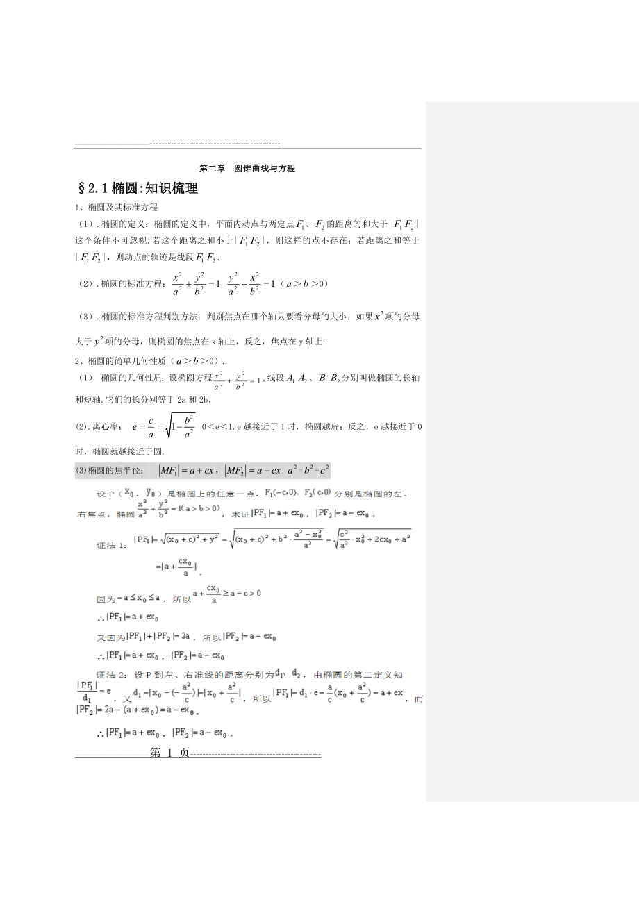 圆锥曲线与方程知识点复习及例题(12页).doc_第1页