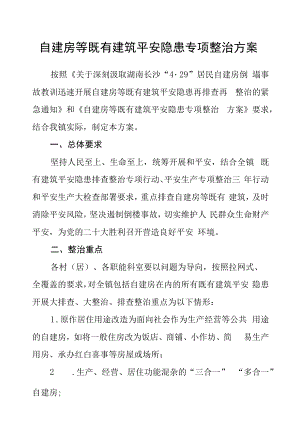 自建房等既有建筑安全隐患专项整治方案.docx