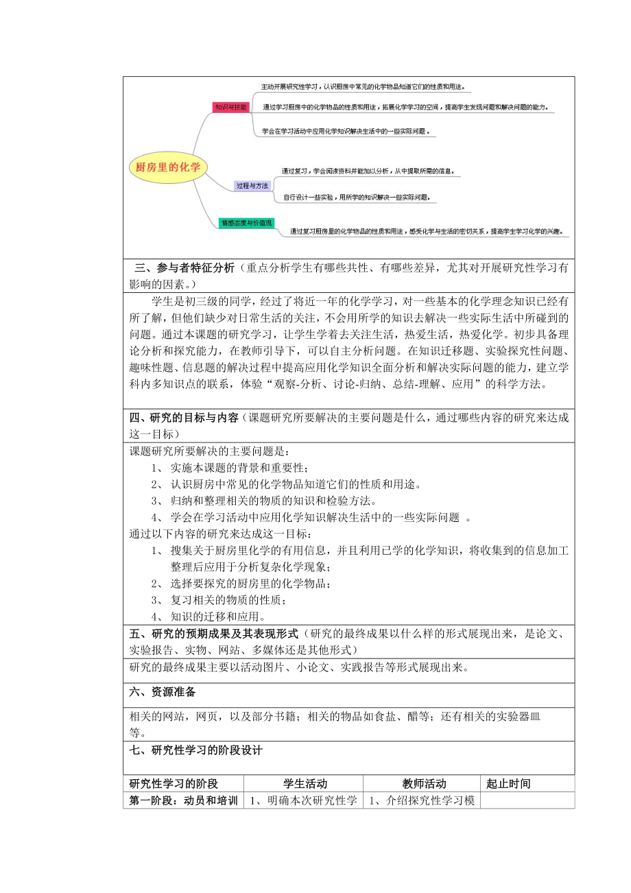 厨房里的化学研究性学习设计方案.doc_第2页